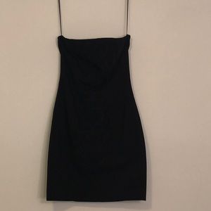 Strapless black dress
